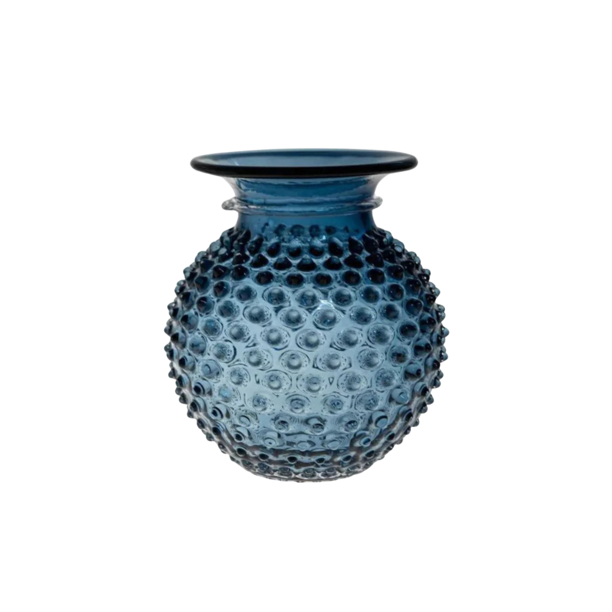 Underlay Blue Smoke Hobnail Collar Vase