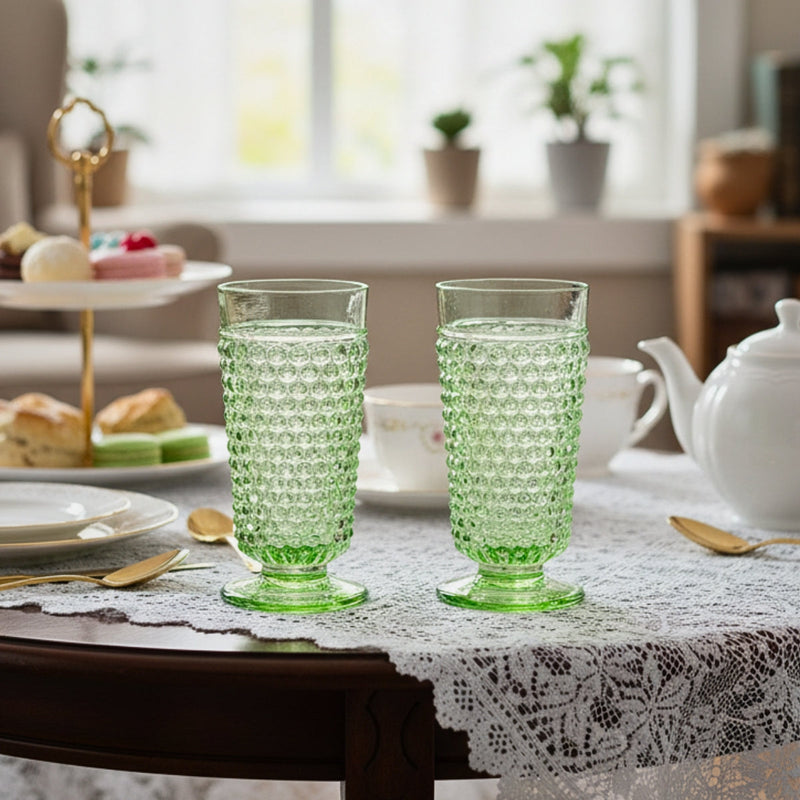 Light Green Hobnail Goblet (Set of 2 pieces)
