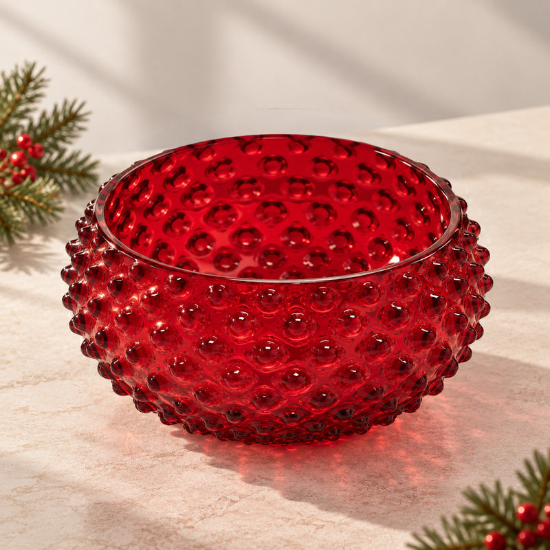 Hobnail Bowl - Large - Holly Berry