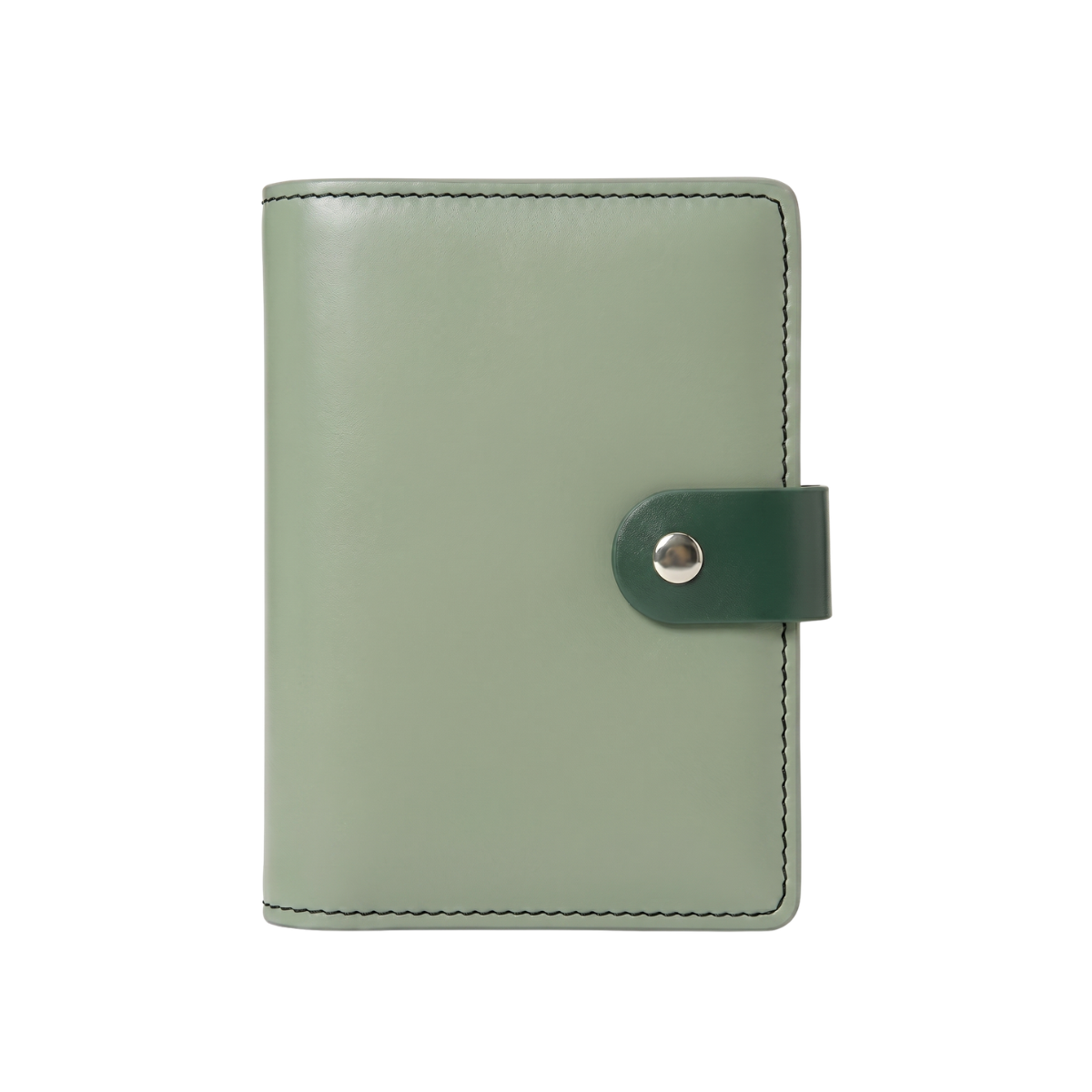 Recycled Leather Pocket Journal - Small - Sage Green and Hunter Green