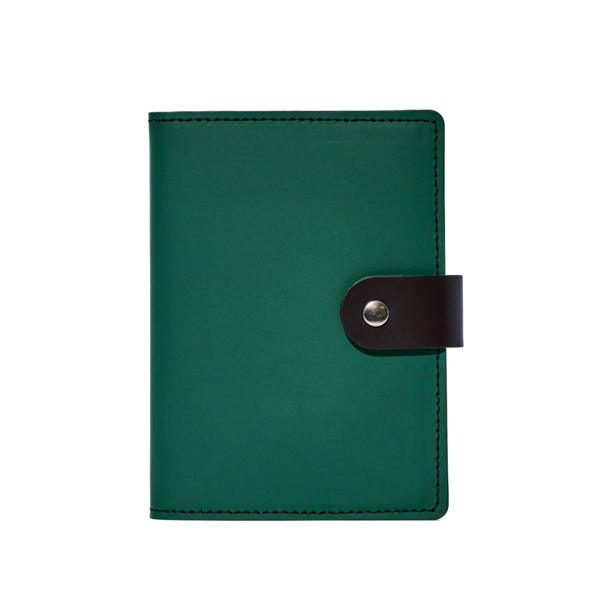 Recycled Leather Pocket Journal - Small - Hunter Green & Brown