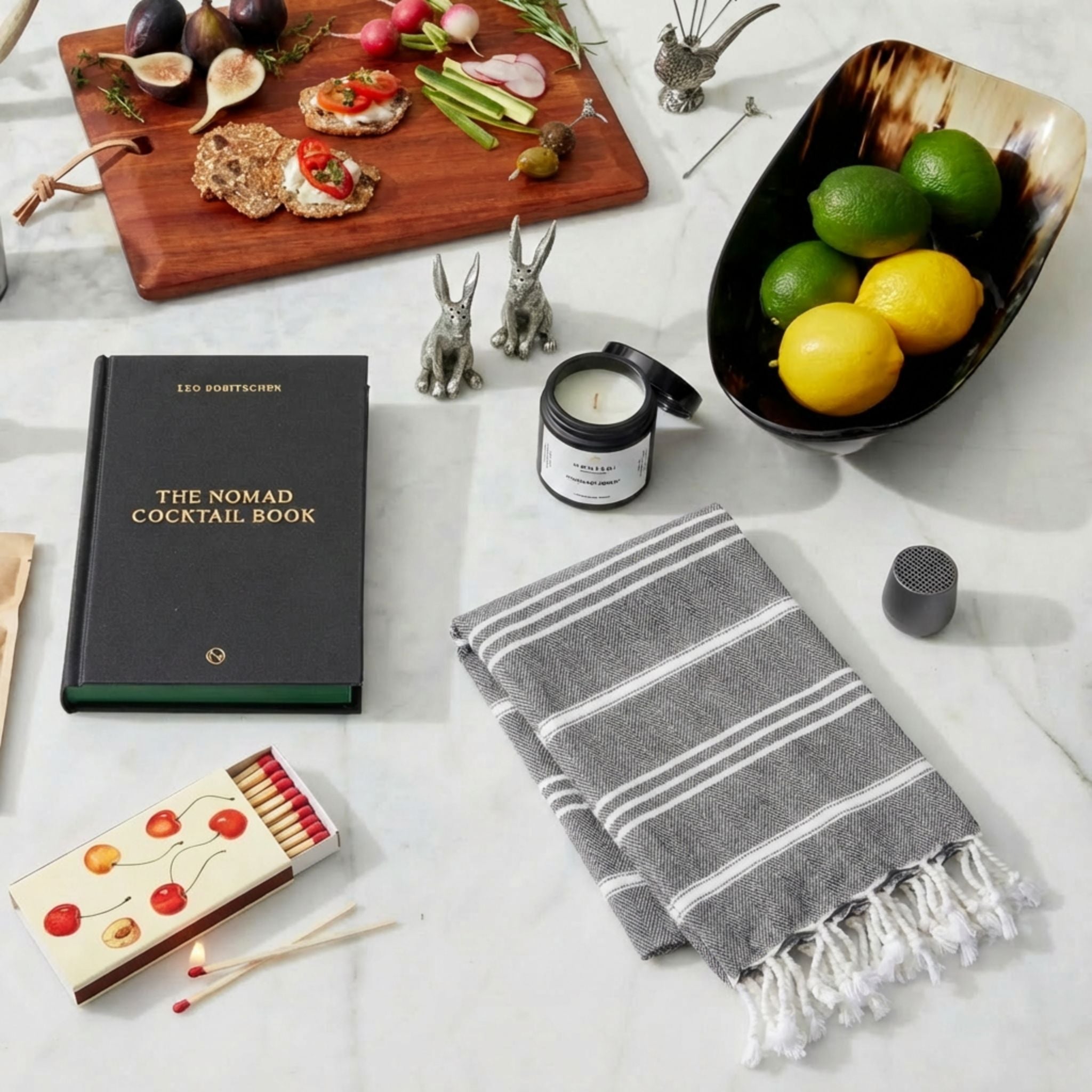 Turkish Linen Hand Towel - Grey