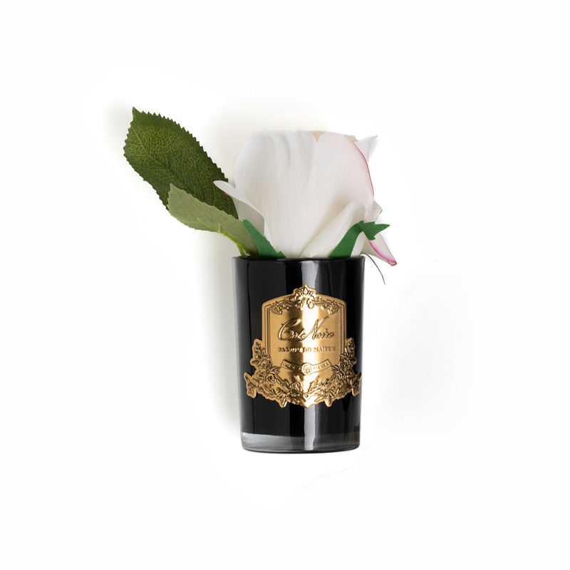 Natural Perfumed Blush Pink Rose Bud with Black Vase  | Côte Noire