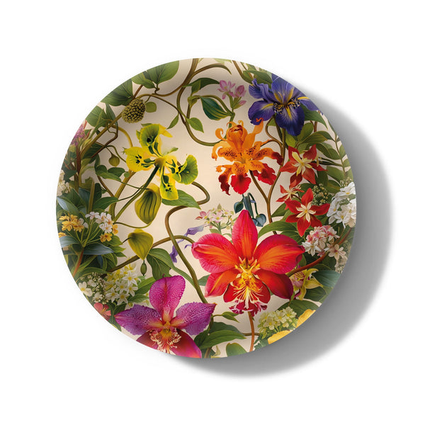 Wild Orchid Decorative Birchwood Tray - Mini Round - Set of 2