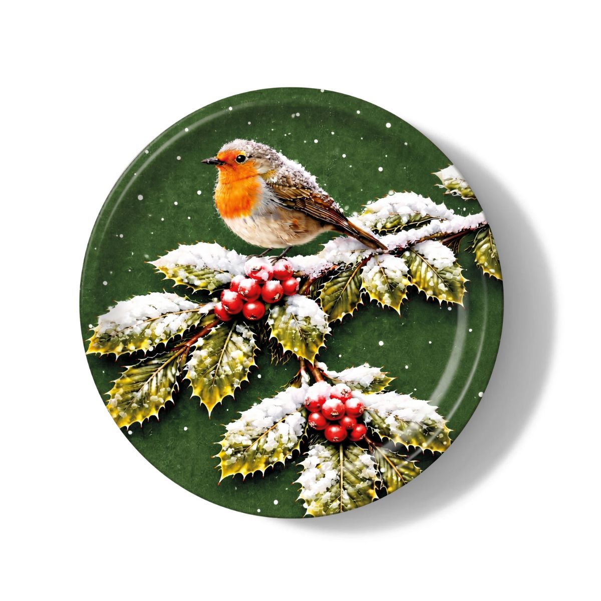 First Snowfall Decorative Birchwood Tray - Mini Round - Set of 2
