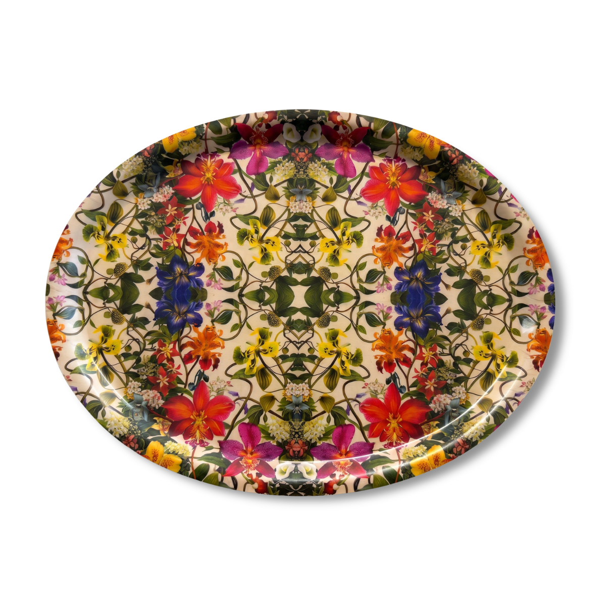Wild Orchid Birchwood Decorative Tray - Oval