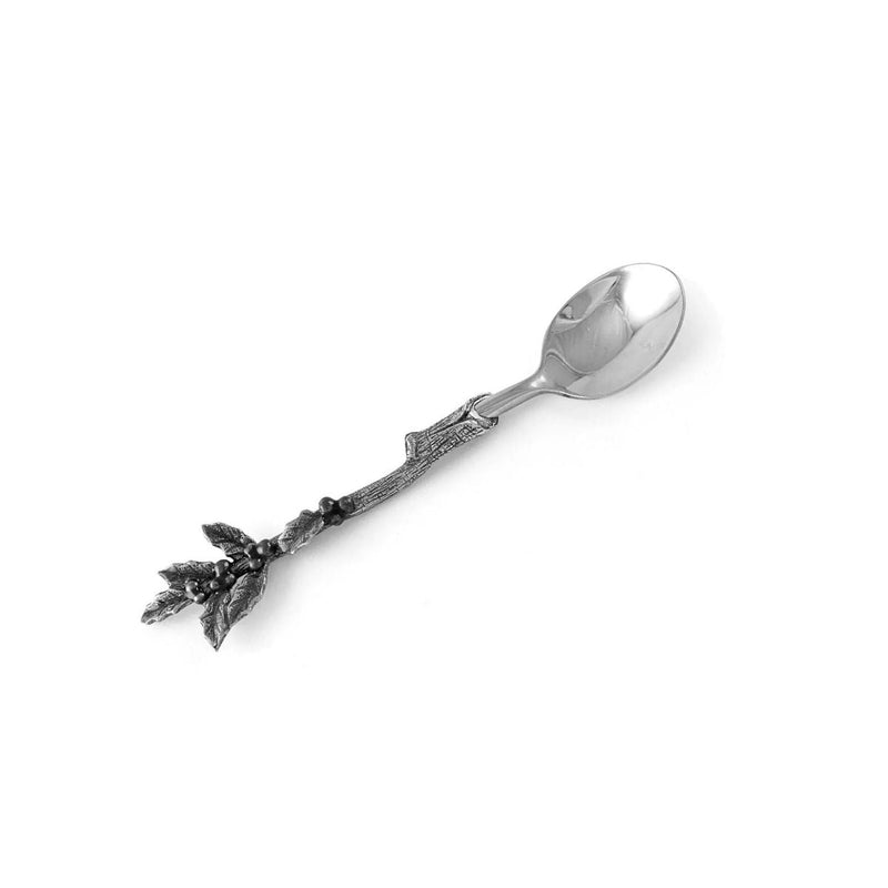 Holly Teaspoon - Festive Pewter Spoon for Jam, Honey & Warm Beverages