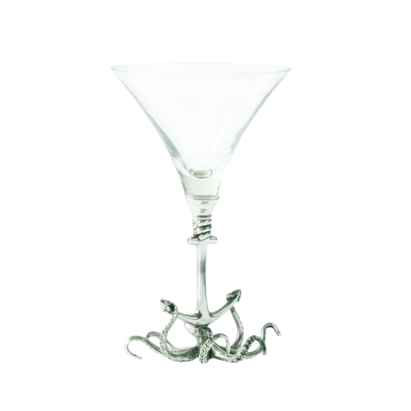 Octopus Pewter Stem Cocktail Glass