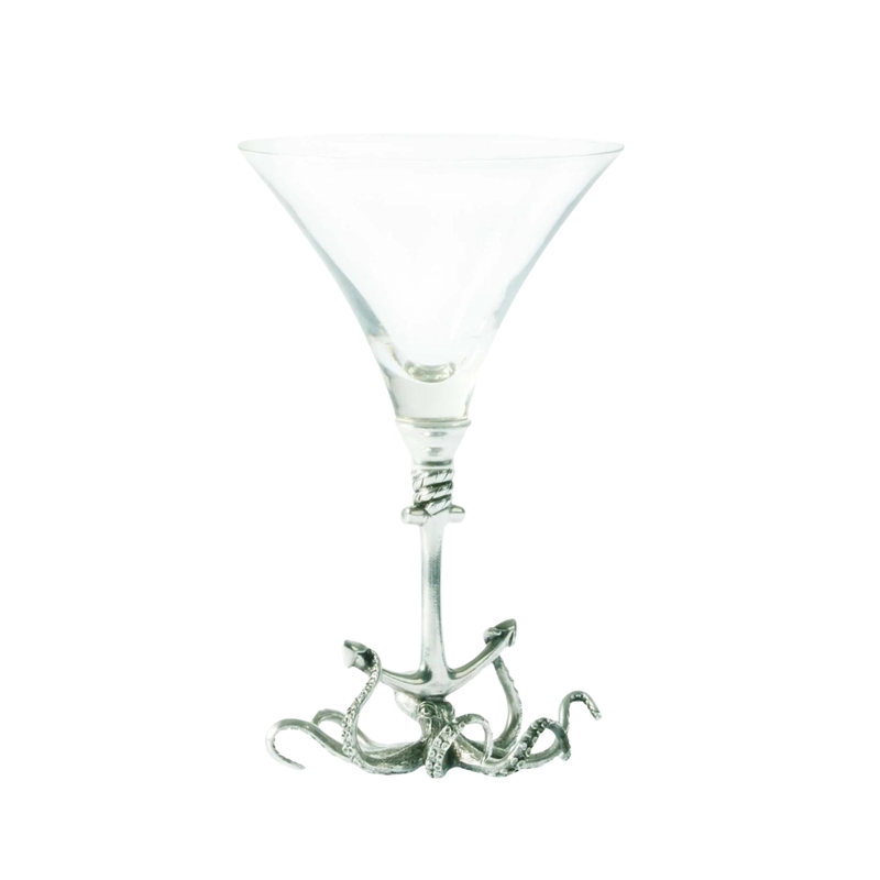Octopus Pewter Stem Cocktail Glass