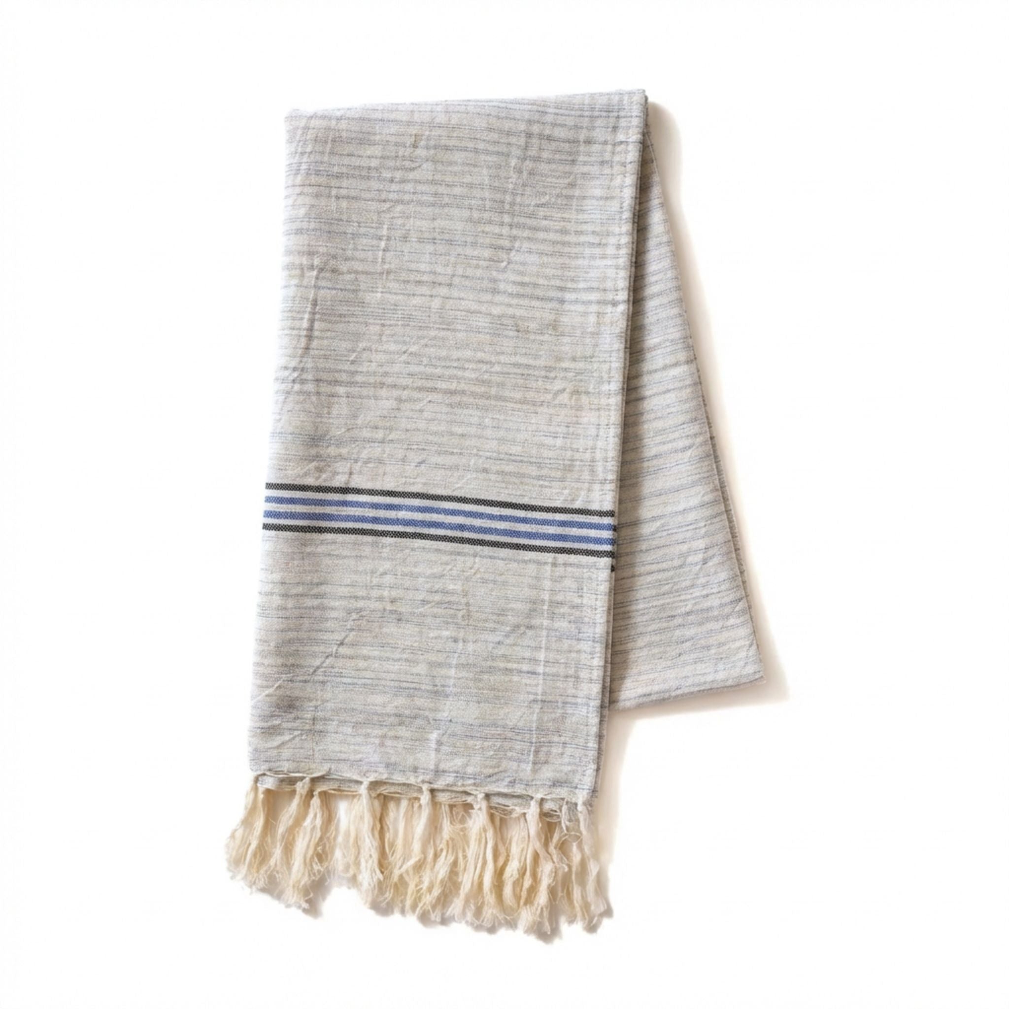 Turkish Linen Beach Towel - Blue & White