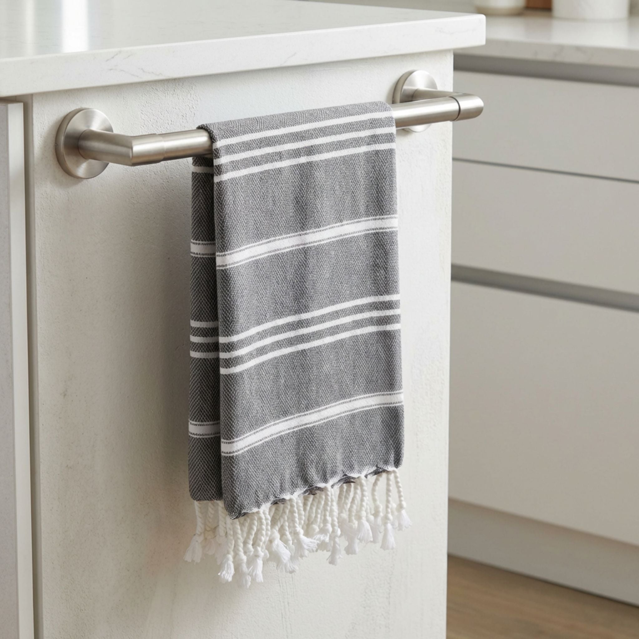 Turkish Linen Hand Towel - Grey