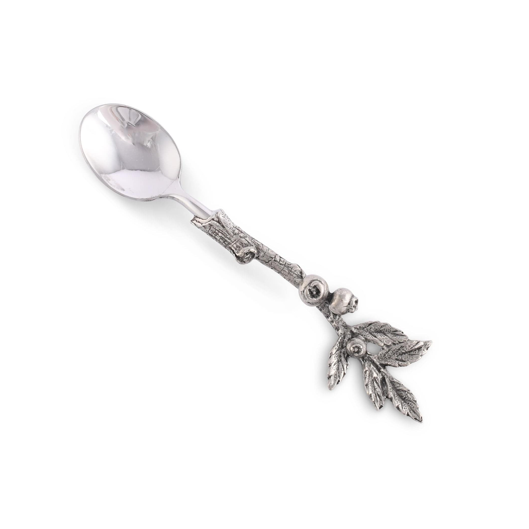 a spoon with a metal handle on a white background