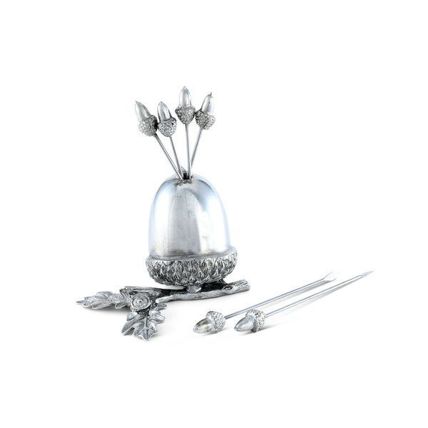 Pewter Acorn Cheese Pick Set