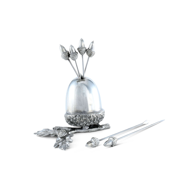 Pewter Acorn Cheese Pick Set