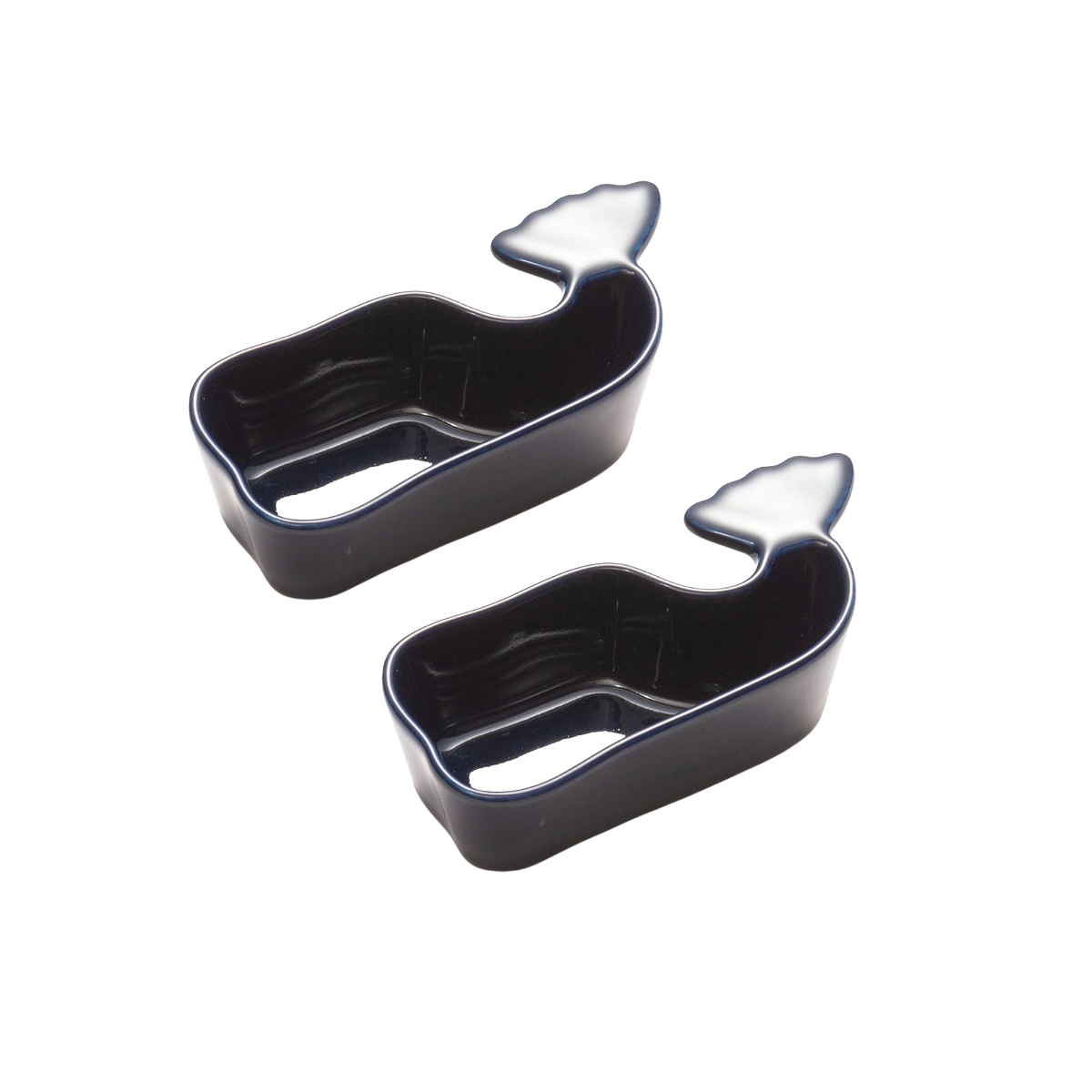 Nantucket Whale Condiment Cups – Set of 2 - Navy