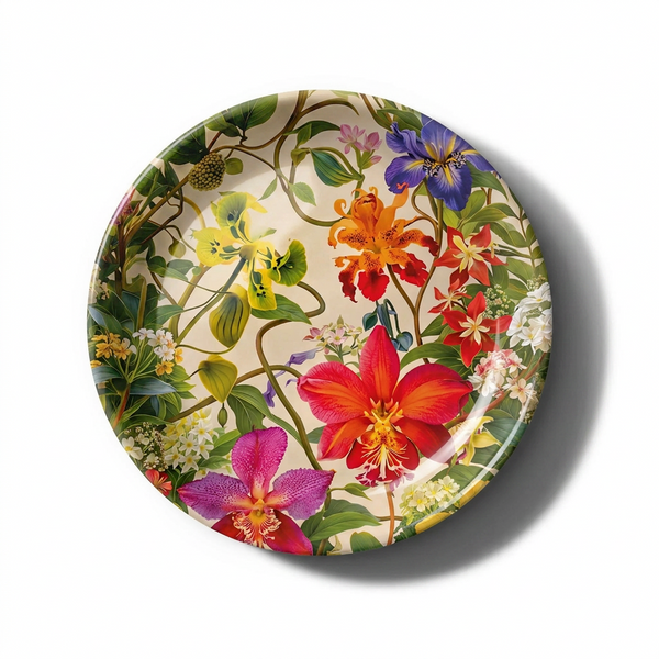 Wild Orchid Decorative Birchwood Tray - Mini Round - Set of 2