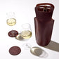 Italian Leather Wine Tote & Coaster Set