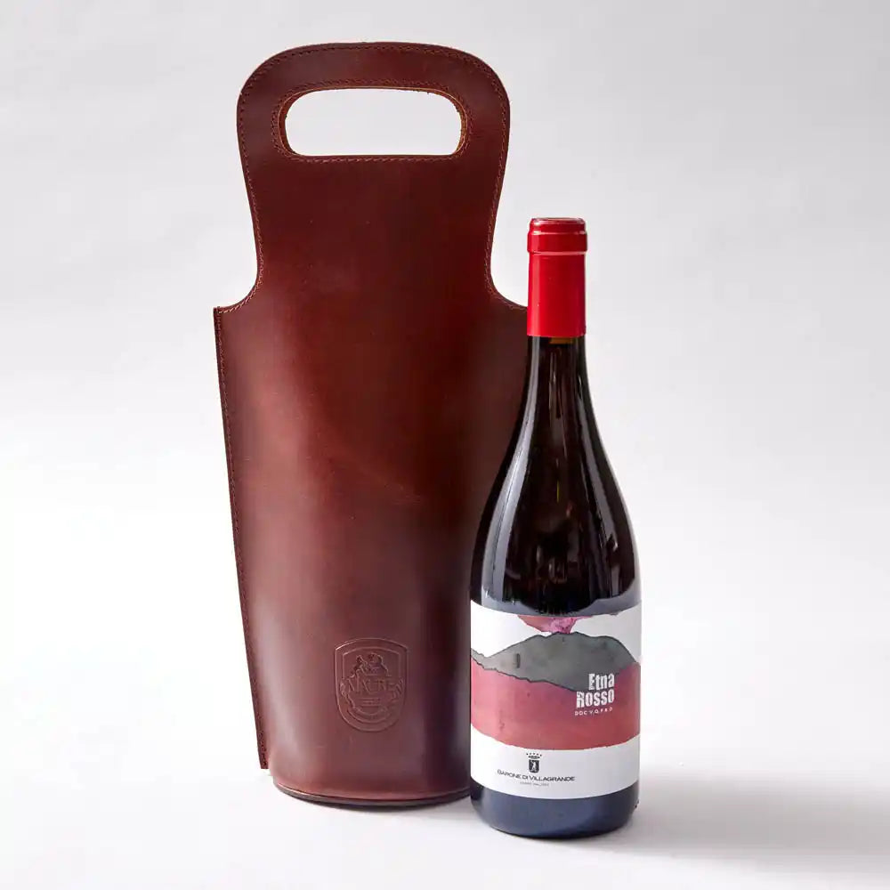 Italian Leather Wine Tote & Coaster Set